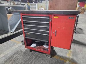 lot 6777 image: Lyon Mobile Tool Chest with Drawer Cabinet and Work Surface