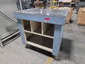 lot 6793 image: Mobile Work Cart with Stainless Steel Top