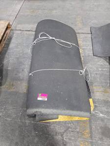 lot 6801 image: Rolled Rubber Flooring Mat w Yellow Diamond Plate Base