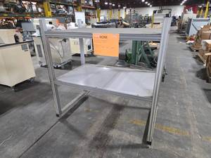 lot 6806 image: Aluminum Work Platform Frame w White Top Panel