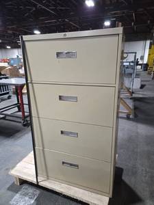 lot 6846 image: 4-Drawer Lateral Filing Cabinet Cream