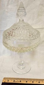 lot 114 image: Vintage Glass Covered Compote Dish&nbsp