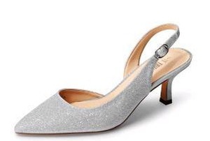 lot 16315 image: Womens Kitten Heels Slingback Closed Pointed Toe Low Pumps, 7.5