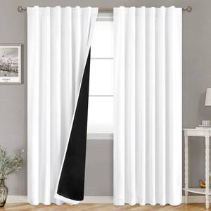 lot 16321 image: BGment Pure White 100% Blackout Curtains for Bedroom, 1 Panel, 52 x 84 Inch