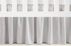 lot 16324 image: Lush Decor Baby Crib Skirt, Gray, 28 x 52 x 16