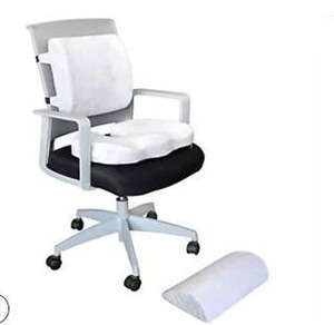 lot 16336 image: WFH Essentials 3-Piecw Memory Foam Ergonomic Chair Kit, Dusty Rose