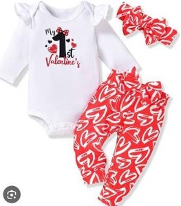 lot 16352 image: My First Valentines Day Baby Outfit