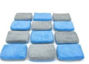 lot 16357 image: Autofiber Thin Saver Applicator Terry Microfiber Coating Applicator Sponge, 5 x 3.5, BlueGray, 12 Pack