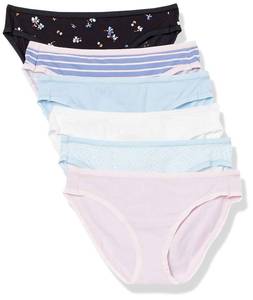 lot 16361 image: Amazon Essentials Womens Cotton Stretch Bikini Panty Underwear, 6 pack Sophisticated Florals, X-Large