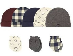 lot 16367 image: Baby Cotton Cap and Scratch Mitten Set