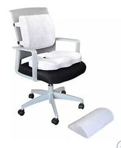 lot 16374 image: WFH Essentials 3 Piece Memory Foam Ergonomic Chair Kit, Purple