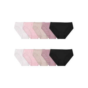 lot 16393 image: Fruit of the Loom Womens Cotton Bikini Underwear, 10 Pack, Size 8
