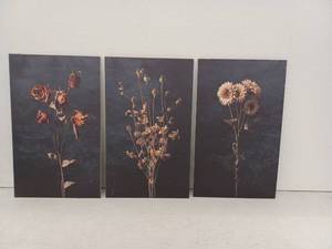 lot 16411 image: 3 Piece Vintage Wall Art Decor, Approximately 12x20 (Unframed)