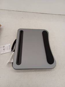 lot 16432 image: LapGear Memory Foam Lap Desk with Cushion and Wrist Rest, Fits 15.6in Laptop, Silver Carbon