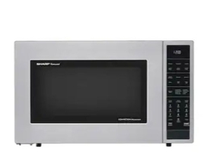 lot 16449 image: Sharp 1.5-cu ft 900 Watt Countertop Microwave, Stainless Steel, SMC1585BS- Retail $699