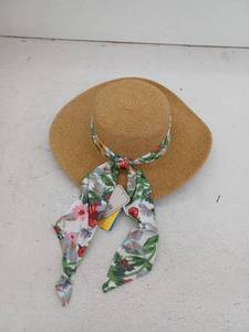 lot 16450 image: San Diego Hat Co Sun Hat With Scarf