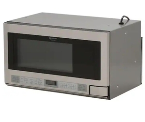 lot 16460 image: Sharp 24 in. 1.5 cu. ft. 1,100-Watt Over the Counter Microwave in Stainless Steel, R1214T-CR-BG, (Refurbished)- Retail $499