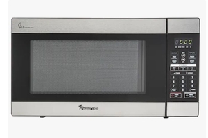 lot 16463 image: Magic Chef Magic Chef MCD1811ST 1.8 Cubic-ft, 1,100-Watt Stainless Microwave, (Refurbished)