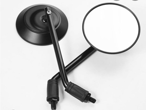lot 16467 image: Miijzorr 10mm Bolt Heavy Duty Round Motorcycle Rearview Side Mirrors, Universal 4.4 Inch, Black