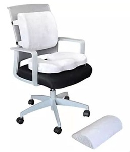 lot 16471 image: WFH Essentials 3-Piece Memory Foam Ergonomic Chair Kit, Purple