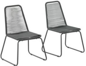 lot 16499 image: Rope Lounge Chair, BrownCharcoal, 2 Pack