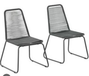 lot 16500 image: Rope Lounge Chair, BrownCharcoal, 2 Pack