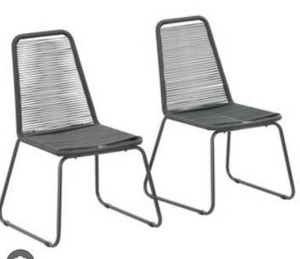 lot 16505 image: Rope Lounge Chair, GrayCharcoal, 2 Pack