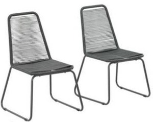lot 16508 image: Rope Lounge Chair, BrownCharcoal, 2 Pack