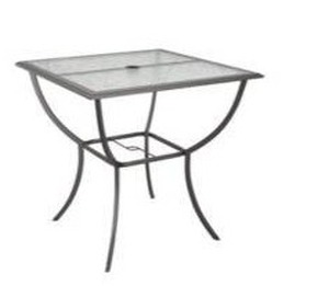 Style Selections Glenn Hill Square Outdoor Bar Height Table 41.73-in W x 41.73-in L Umbrella Hole