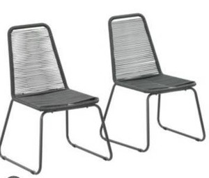Rope Lounge Chair, Gray/Charcoal, 2 Pack