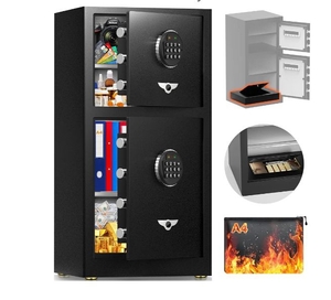 lot 16517 image: Heavy Duty Safe Box With 2 Doors, Black, 36 H x 18 W x 16 D