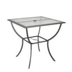 lot 16521 image: Style Selections Glenn Hill Square Outdoor Bar Height Table 41.73-in W x 41.73-in L Umbrella Hole