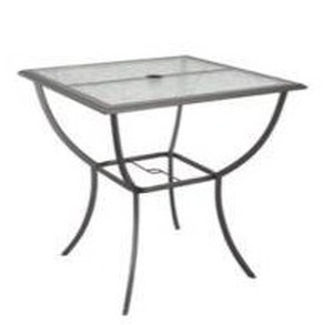 lot 16522 image: Style Selections Glenn Hill Square Outdoor Bar Height Table 41.73-in W x 41.73-in L Umbrella Hole
