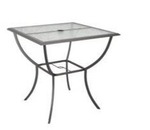 Style Selections Glenn Hill Square Outdoor Bar Height Table 41.73-in W x 41.73-in L Umbrella Hole