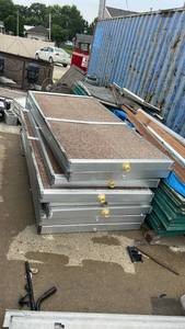 lot 2028 image: Evaporative Cooling Pad Panels in Metal Frames with Water Fittings - Lot of 8