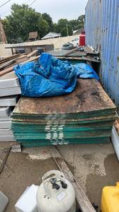 lot 2030 image: 39 Oriented Strand Board OSB Sheets Lot With Treated Boards