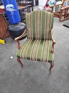 lot 62593 image: vintage green striped armchair