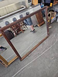lot 62597 image: large rustic traditional wall mirror