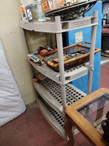 lot 63267 image: 4-Tier Plastic Shelving Rack