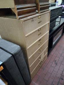 lot 63271 image: Vintage Wooden File Cabinet