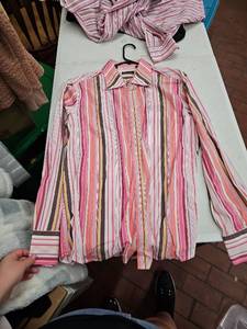 lot 63374 image: 7 Diamonds button-down shirt - PinkWhiteOrange - XXL