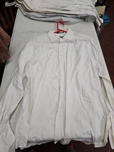 lot 63387 image: Nordstrom mens button-up shirt - White - 17.5-36