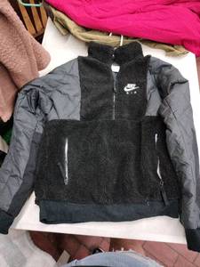 lot 63421 image: Nike Mens Sportswear Sherpa Half-Zip Jacket - M