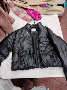 lot 63436 image: Primark black faux leather puffer vest - 13-14 Yrs