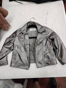 lot 63448 image: H&M Girls silver biker jacket - 6
