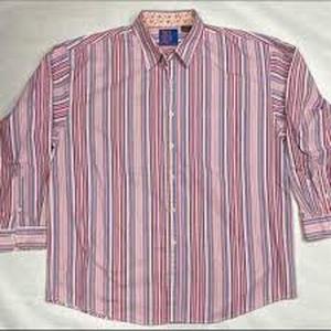 lot 63377 image: Apt.9 purple striped long-sleeve button-down shirt - XL