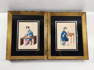 lot 79 image: Pair Of 19th Century Chinese Gouache Paintings&nbsp