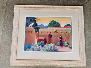 lot 81 image: Robert Arnold Signed Print Framed Pueblo Architecture Scene