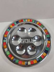 lot 97 image: Colorful Aluminum Seder Plate