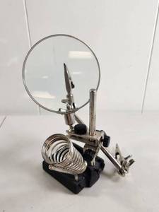 lot 127 image: Third Hand Soldering Tool with Magnifying Glass and Clamps